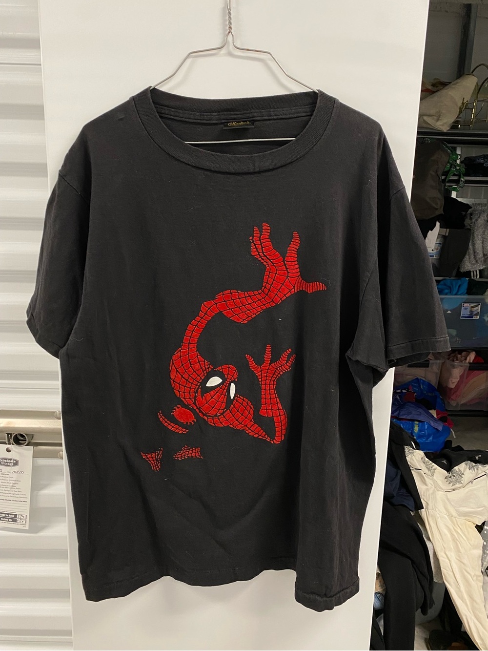 Vintage Changes Tag Flocked Black Spider-Man Graphic Tee